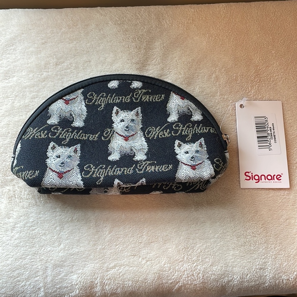 Signare Tapestry Westie cosmetic bag